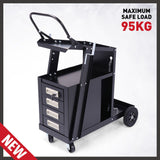 4-Drawer Welding Cart MIG Welder Trolley Cabinet TIG ARC MMA Plasma Cutter Bench