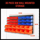 30 Bins Tool Storage Wall Mounted Organiser Parts Garage Workshop Box Heavy Duty