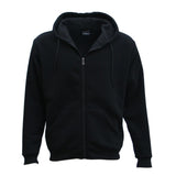 Adult Unisex Zip Plain Fleece Hoodie Hooded Jacket Mens Sweatshirt Jumper XS-8XL, Black, M