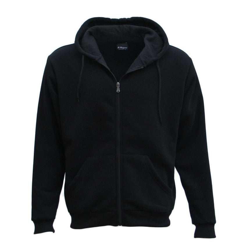 Adult Unisex Zip Plain Fleece Hoodie Hooded Jacket Mens Sweatshirt Jumper XS-8XL, Black, XL