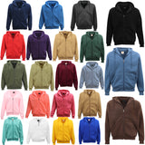 Adult Unisex Zip Plain Fleece Hoodie Hooded Jacket Mens Sweatshirt Jumper XS-8XL, Light Grey, M