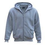 Adult Unisex Zip Plain Fleece Hoodie Hooded Jacket Mens Sweatshirt Jumper XS-8XL, Light Grey, 2XL