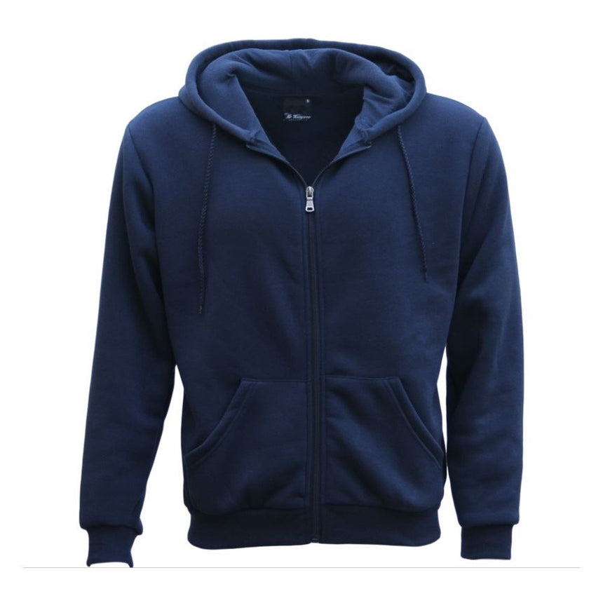 Adult Unisex Zip Plain Fleece Hoodie Hooded Jacket Mens Sweatshirt Jumper XS-8XL, Navy, S