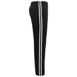 Men's Fleece Casual Sports Track Pants w Zip Pocket Striped Sweat Trousers S-6XL, Black, S