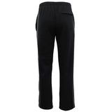 Men's Fleece Casual Sports Track Pants w Zip Pocket Striped Sweat Trousers S-6XL, Black, S