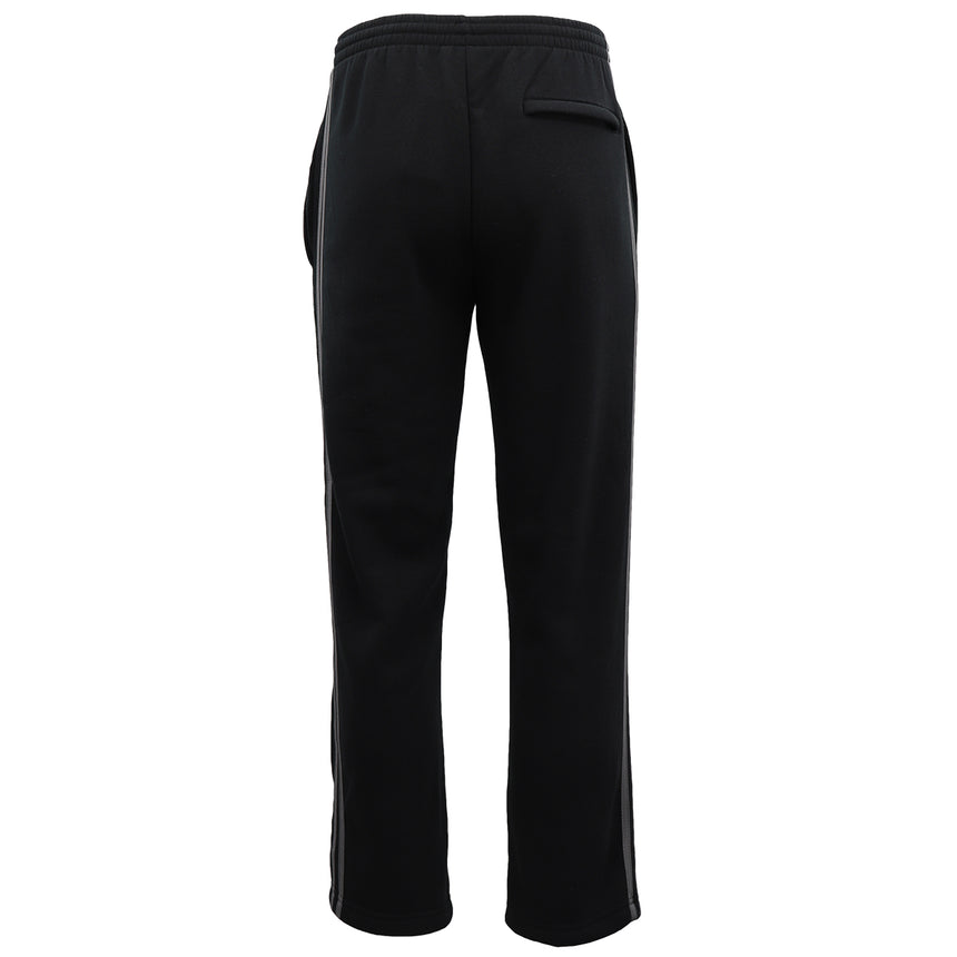 Men's Fleece Casual Sports Track Pants w Zip Pocket Striped Sweat Trousers S-6XL, Black, S