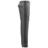 Men's Fleece Casual Sports Track Pants w Zip Pocket Striped Sweat Trousers S-6XL, Dark Grey, S