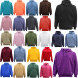 Adult Unisex Men's Basic Plain Hoodie Pullover Sweater Sweatshirt Jumper XS-8XL, Black, XS