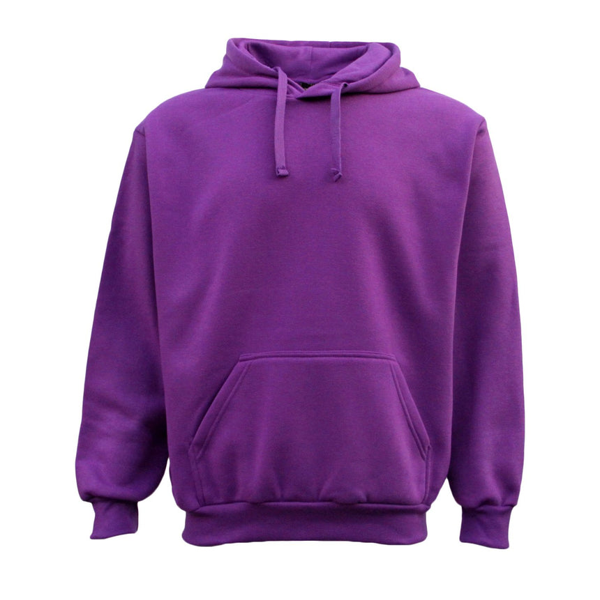 Adult Unisex Men's Basic Plain Hoodie Pullover Sweater Sweatshirt Jumper XS-8XL, Purple, 2XL