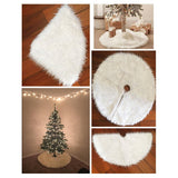 60/78/90/122cm Christmas Snow Plush Tree Skirt Xmas Base Floor Mat Cover Decor, 122cm (48")