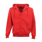 Adult Unisex Zip Plain Fleece Hoodie Hooded Jacket Mens Sweatshirt Jumper XS-8XL, Red, M