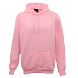 Adult Unisex Men's Basic Plain Hoodie Pullover Sweater Sweatshirt Jumper XS-8XL, Light Pink, M