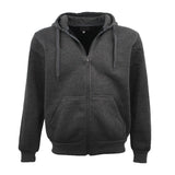 Adult Unisex Zip Plain Fleece Hoodie Hooded Jacket Mens Sweatshirt Jumper XS-8XL, Dark Grey, 2XL