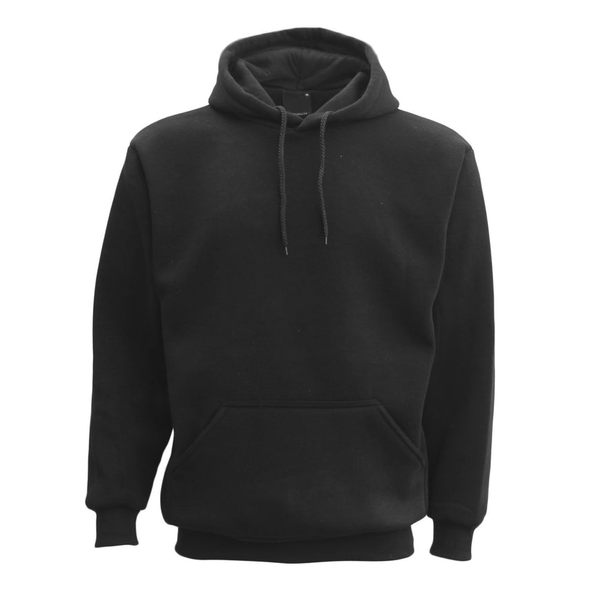 Adult Unisex Men's Basic Plain Hoodie Pullover Sweater Sweatshirt Jumper XS-8XL, Black, 5XL