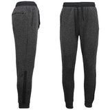 Mens Joggers Trousers Gym Sport Casual Sweat Track Pants Cuffed Hem w Zip Pocket, Black, L