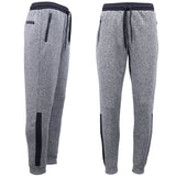 Mens Joggers Trousers Gym Sport Casual Sweat Track Pants Cuffed Hem w Zip Pocket, Light Grey, 2XL