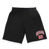 Men's Basketball Sports Shorts Gym Jogging Swim Board Boxing Sweat Casual Pants, Black - Chicago 23, M