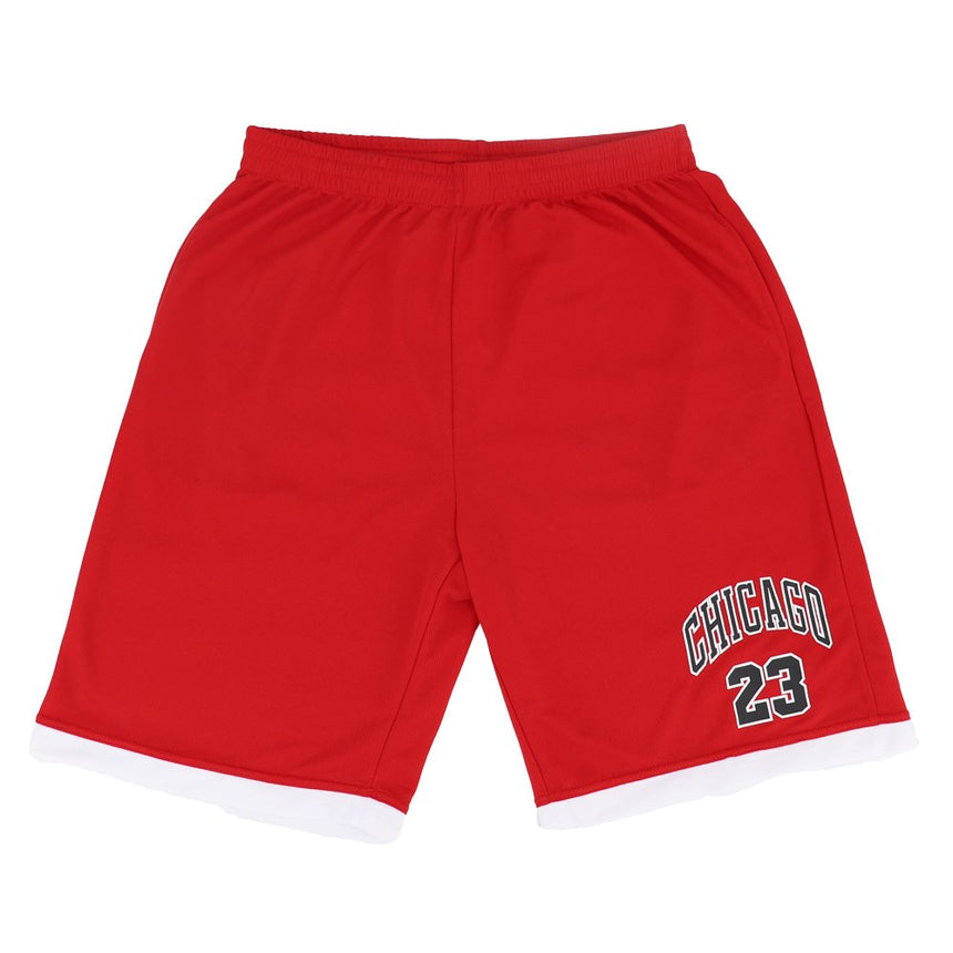 Men's Basketball Sports Shorts Gym Jogging Swim Board Boxing Sweat Casual Pants, Red - Chicago 23, S