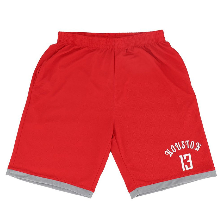 Men's Basketball Sports Shorts Gym Jogging Swim Board Boxing Sweat Casual Pants, Red - Houston 13, S