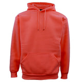 Adult Unisex Men's Basic Plain Hoodie Pullover Sweater Sweatshirt Jumper XS-8XL, Coral Pink, 3XL