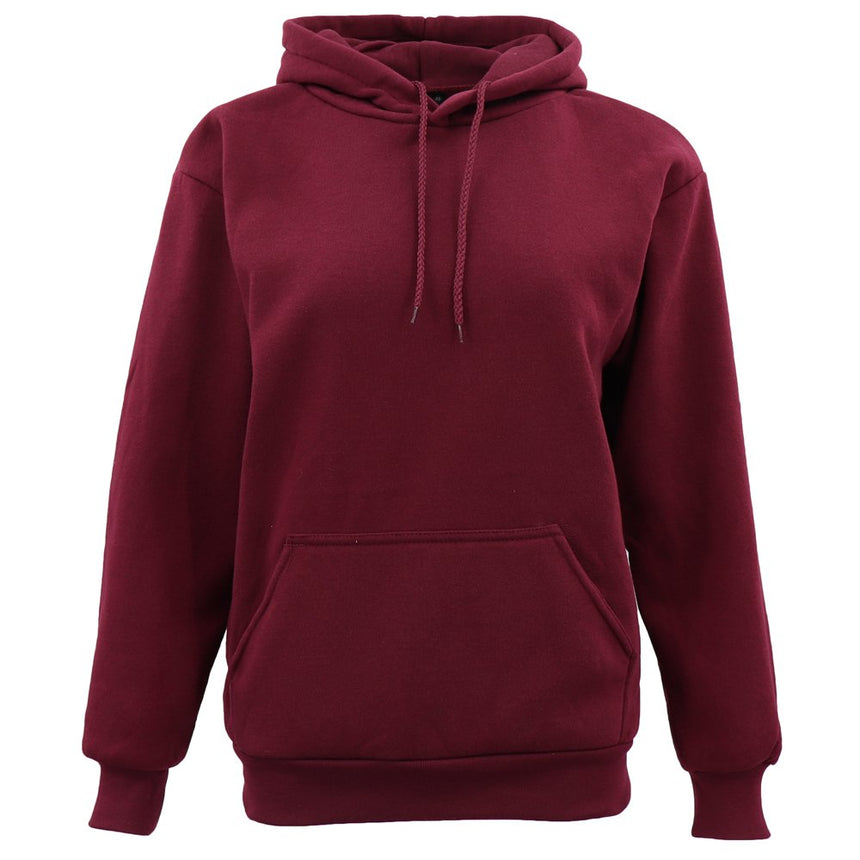 Adult Unisex Men's Basic Plain Hoodie Pullover Sweater Sweatshirt Jumper XS-8XL, Burgundy, M