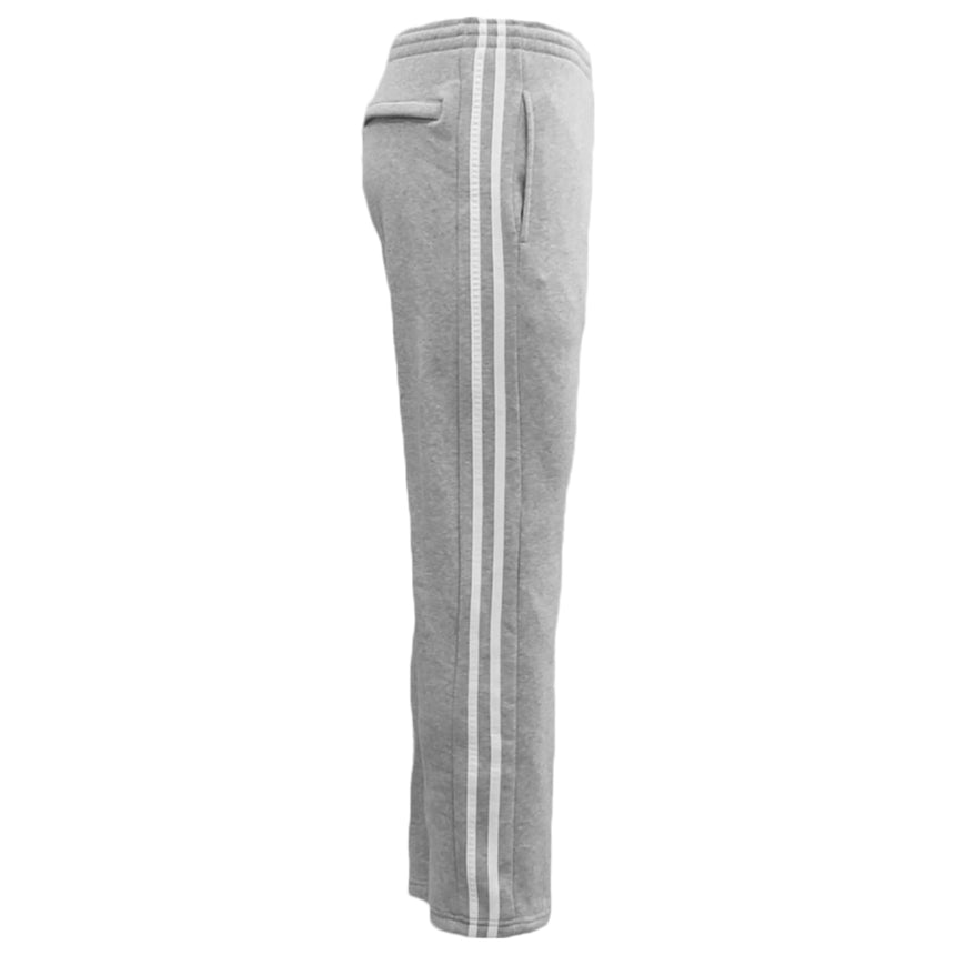 Men's Fleece Casual Sports Track Pants w Zip Pocket Striped Sweat Trousers S-6XL, Light Grey, 3XL