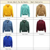 Adult Unisex Zip Plain Fleece Hoodie Hooded Jacket Mens Sweatshirt Jumper XS-8XL, Blue, 3XL