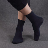 10 Pairs Men's Women's Cotton Breathable Crew Length Socks Work Business Cushion, Black