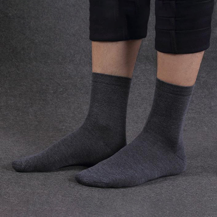 10 Pairs Men's Women's Cotton Breathable Crew Length Socks Work Business Cushion, Black