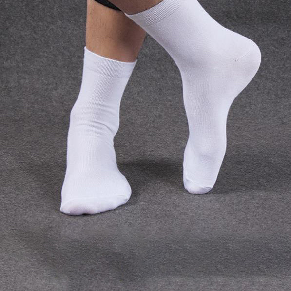 10 Pairs Men's Women's Cotton Breathable Crew Length Socks Work Business Cushion, Light Grey