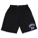 Men's Basketball Sports Shorts Gym Jogging Swim Board Boxing Sweat Casual Pants, Black - Los Angeles 24, M