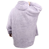 Oversized Soft Pullover Plain Hoodie Warm Fleece Blanket Plush Winter Sweatshirt, Baby Pink, Adult