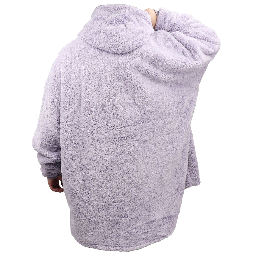 Oversized Soft Pullover Plain Hoodie Warm Fleece Blanket Plush Winter Sweatshirt, Santa, Adult