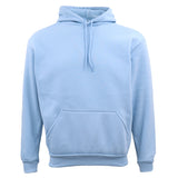 Adult Unisex Men's Basic Plain Hoodie Pullover Sweater Sweatshirt Jumper XS-8XL, Light Blue, S