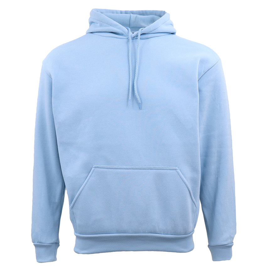 Adult Unisex Men's Basic Plain Hoodie Pullover Sweater Sweatshirt Jumper XS-8XL, Light Blue, S