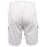 Men's Cargo Shorts 4 Pockets Cascual Work Trousers Active Pants Elastic Waist, White, XS