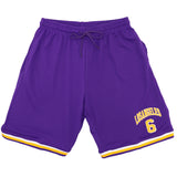 Men's Basketball Sports Shorts Gym Jogging Swim Board Boxing Sweat Casual Pants, Purple - Los Angeles 6, S