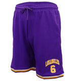 Men's Basketball Sports Shorts Gym Jogging Swim Board Boxing Sweat Casual Pants, Purple - Los Angeles 6, S