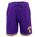 Men's Basketball Sports Shorts Gym Jogging Swim Board Boxing Sweat Casual Pants, Purple - Los Angeles 6, S