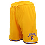 Men's Basketball Sports Shorts Gym Jogging Swim Board Boxing Sweat Casual Pants, Yellow - Los Angeles 6, M