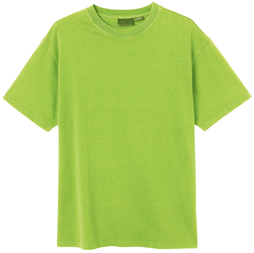 Adult 100% Cotton T-Shirt Unisex Men's Basic Plain Blank Crew Tee Tops Shirts, Lime, L