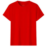 Adult 100% Cotton T-Shirt Unisex Men's Basic Plain Blank Crew Tee Tops Shirts, Red, S