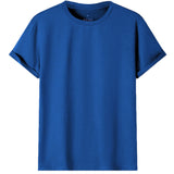 Adult 100% Cotton T-Shirt Unisex Men's Basic Plain Blank Crew Tee Tops Shirts, Royal Blue, 3XL