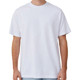 Adult 100% Cotton T-Shirt Unisex Men's Basic Plain Blank Crew Tee Tops Shirts, White, M