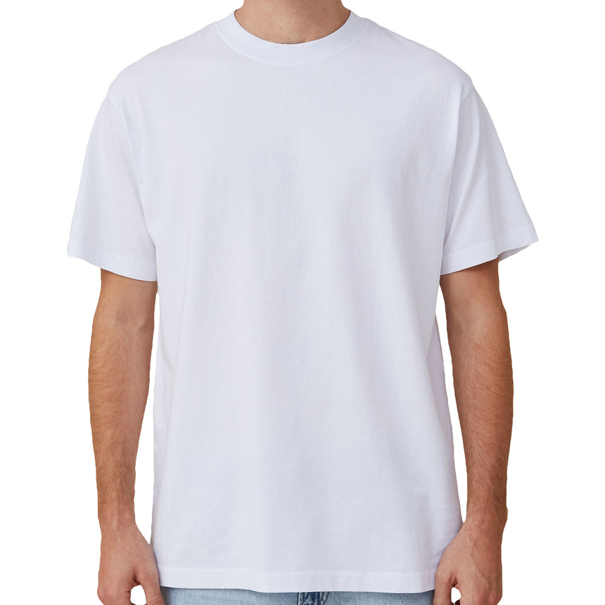 Adult 100% Cotton T-Shirt Unisex Men's Basic Plain Blank Crew Tee Tops Shirts, White, XL