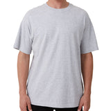 Adult 100% Cotton T-Shirt Unisex Men's Basic Plain Blank Crew Tee Tops Shirts, Light Grey, L