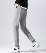 Men's Fleece Slim Trackpant Sport Joggers w Zipped Pockets Gym Casucal Trousers, Black, XS