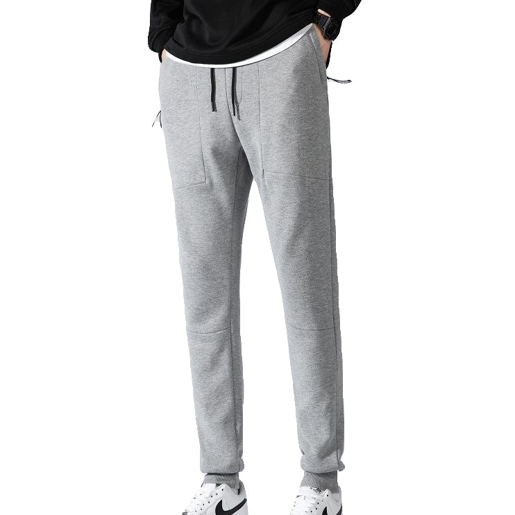 Men's Fleece Slim Trackpant Sport Joggers w Zipped Pockets Gym Casucal Trousers, Dark Grey, 2XL