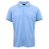 Men's Unisex Polo Shirts Basic Plain Breathable Tops Cotton Cascual Sport Shorts, Blue, S