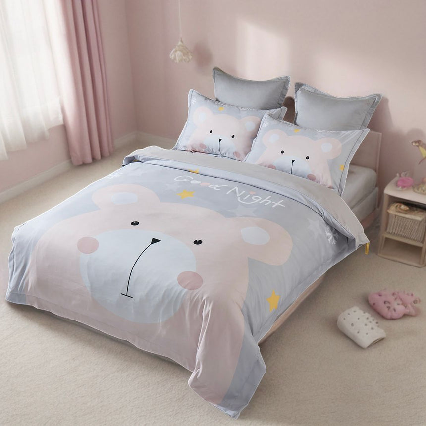 Bear Kids Quilt Cover Set - Double Size